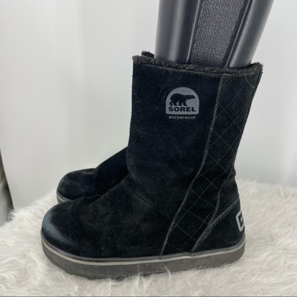 Sorel Glacy‎ Suede Boot Black Women's Size 5 NL1975 - Picture 1 of 8